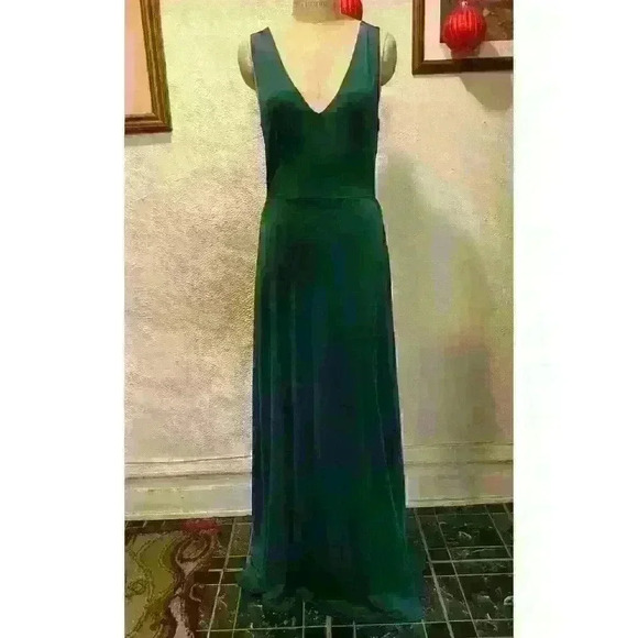 Love by Design Geneva V-neck Sleeveless Maxi Dress Hunter Green Dress Size M - Picture 3 of 12